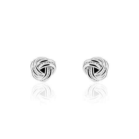 Boucles D'oreilles Puces Iloa Argent Blanc - Puces Femme | Marc Orian