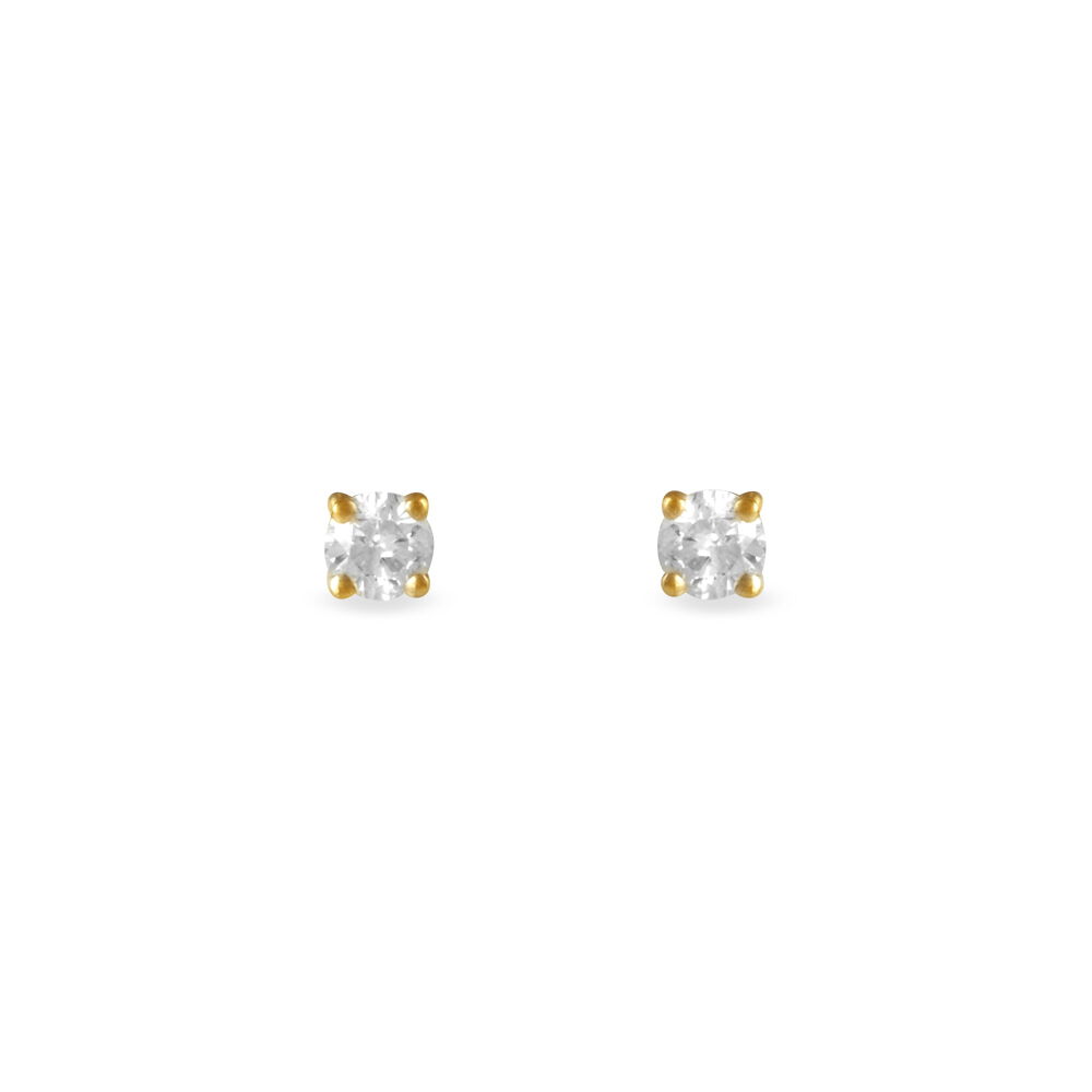 Boucles D'oreilles Puces Clavie Or Jaune Diamant - Puces Femme | Marc Orian