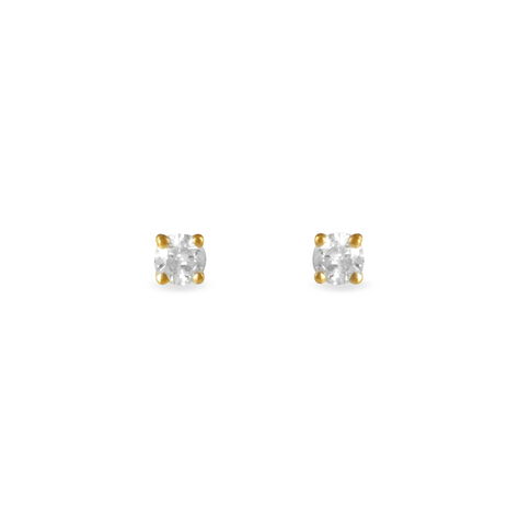 Boucles D'oreilles Puces Clavie Or Jaune Diamant - Puces Femme | Marc Orian