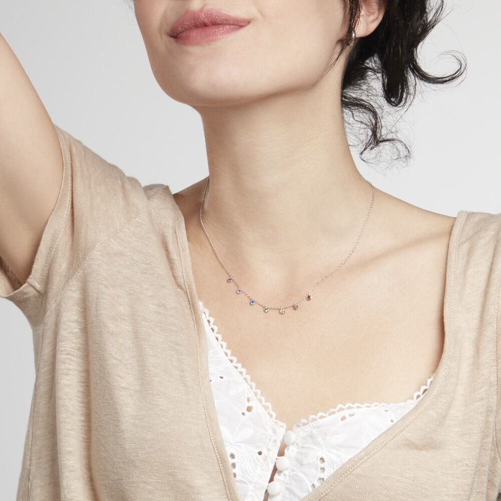 Collier Stephen Argent Blanc Oxyde De Zirconium - Colliers avec pierres Femme | Marc Orian