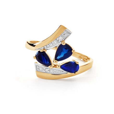 Bague Dahlia Or Jaune Saphir Diamant - Bagues vintage Femme | Marc Orian