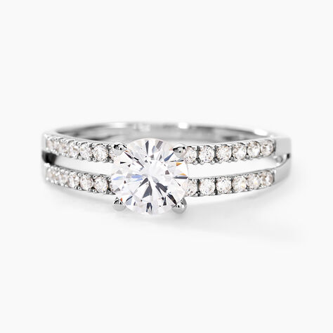 Bague Solitaire Cesarine Or Blanc Oxyde De Zirconium - Solitaires Femme | Marc Orian
