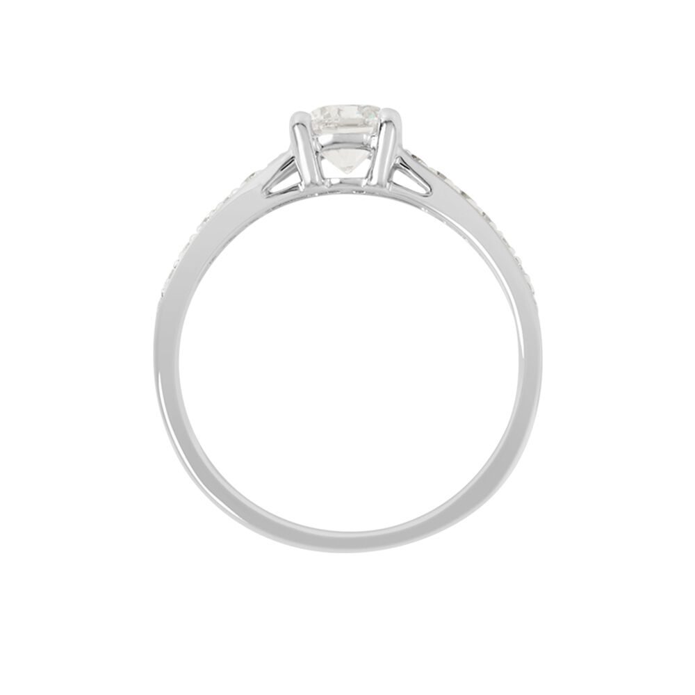 Bague Solitaire Accompagné Aramis Or Blanc Diamant Synthétique - Solitaires Femme | Marc Orian