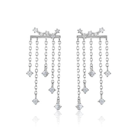 Boucles D'oreilles Pendantes Marsala Argent Blanc Oxyde De Zirconium - Pendantes Femme | Marc Orian