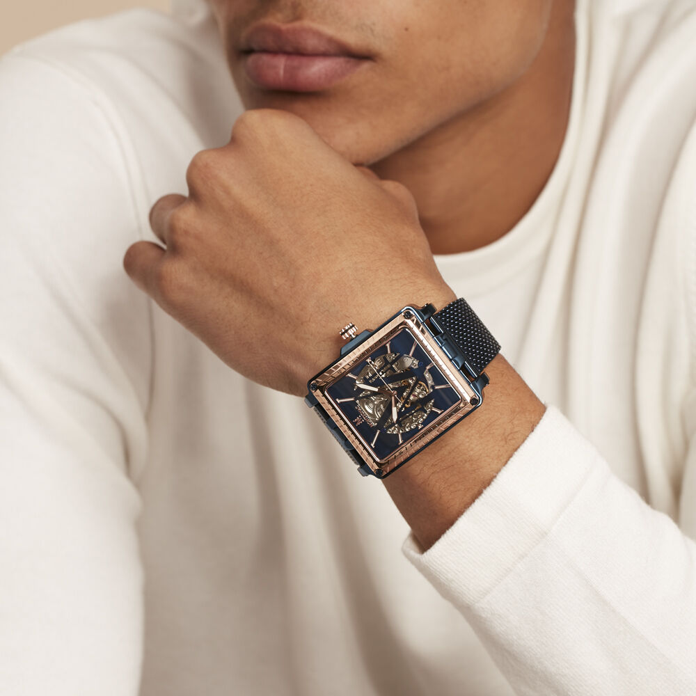 Montre Montignac Square Automatique Bleu - Montres automatiques Homme | Marc Orian