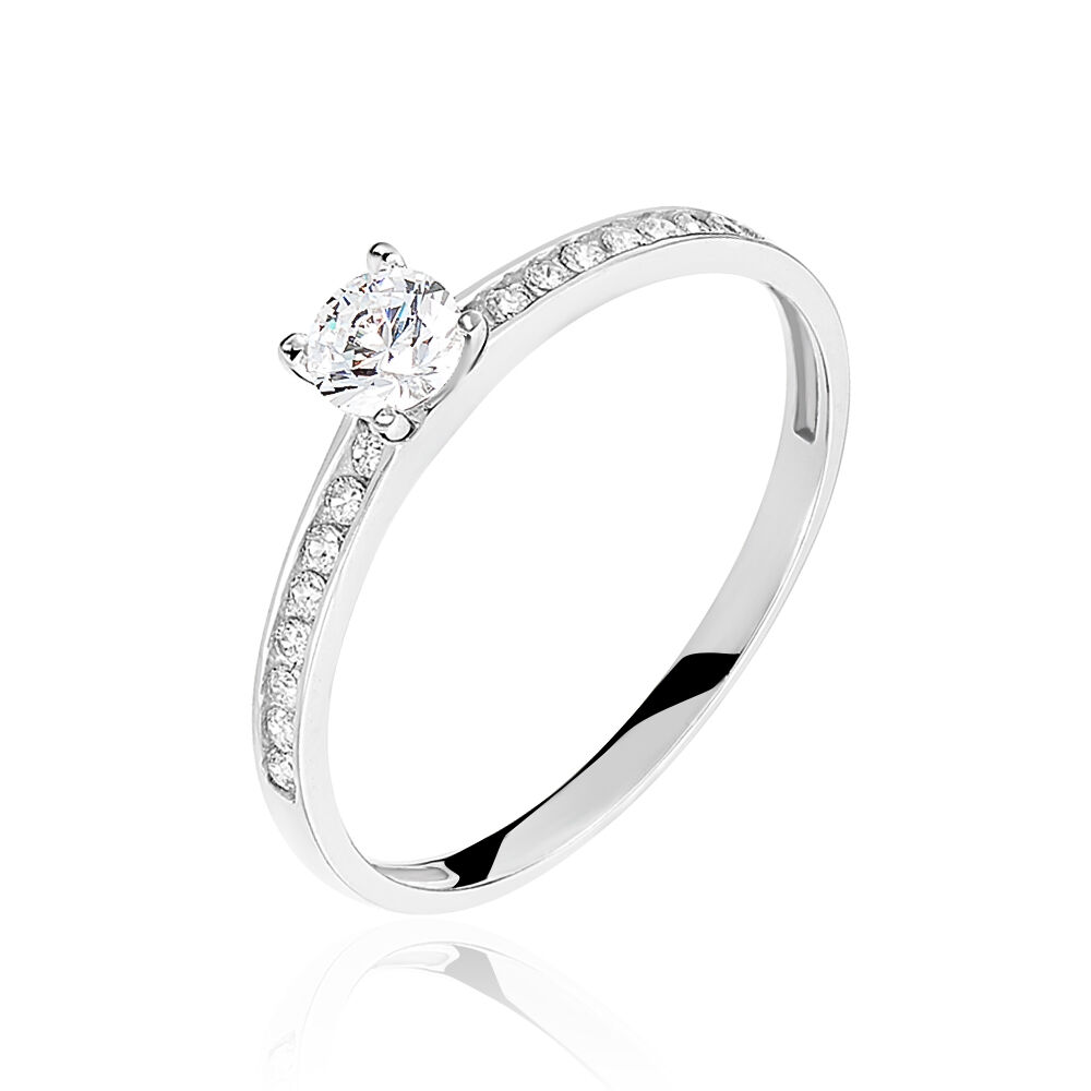 Bague Harem Or Blanc Oxyde De Zirconium - Solitaires Femme | Marc Orian