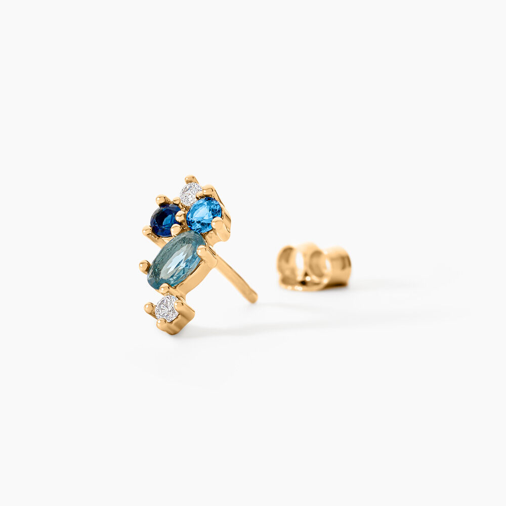 Boucles D'oreilles Puces Plaqu&eacute; Or Era Pierre De Synth&egrave;se - Puces Femme | Marc Orian
