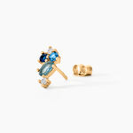Boucles D'oreilles Puces Plaqu&eacute; Or Era Pierre De Synth&egrave;se - Puces Femme | Marc Orian
