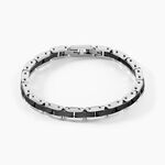 Bracelet M&eacute;tal Acier Blanc Onyx - Bracelets cha&icirc;nes Homme | Marc Orian