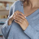 Bague Solitaire Accompagn&eacute; Aramis Or Blanc Diamant Synth&eacute;tique - Parures de mariage Femme | Marc Orian