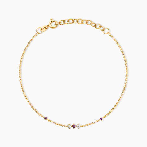 Bracelet Jochim Argent Dor&eacute; A L'Or 750/1000 Am&eacute;thyste Oxyde De Zirconium - Bracelets cha&icirc;nes Femme | Marc Orian