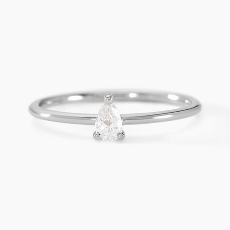 Bague Marsha Argent Blanc Diamant Synth&eacute;tique - Solitaires Femme | Marc Orian