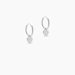 Cr&eacute;oles Ili Argent Rhodi&eacute; Oxyde De Zirconium - Boucles d'oreilles pampille Femme | Marc Orian