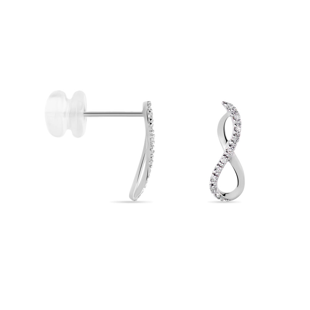 Boucles D'oreilles Puces Samy Or Blanc Diamant - Puces Femme | Marc Orian