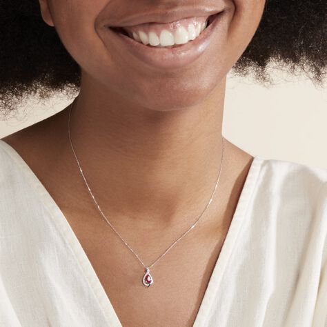 Collier Angelika Or Blanc Rubis Et Diamant - Colliers Femme | Marc Orian