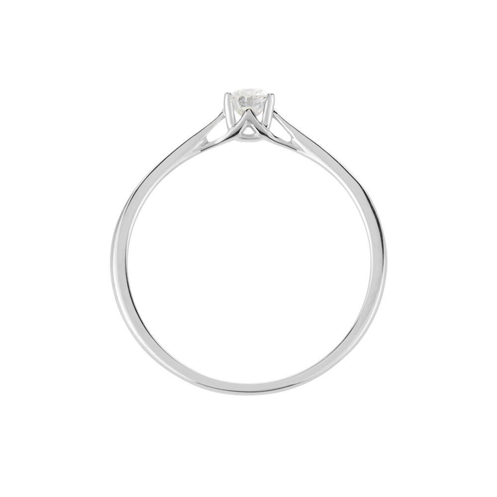 Bague Solitaire Or Blanc Solenia Diamant - Parures de mariage Femme | Marc Orian