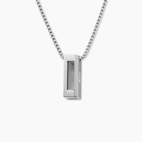 Collier Boss Candor Acier Blanc - Colliers Homme | Marc Orian