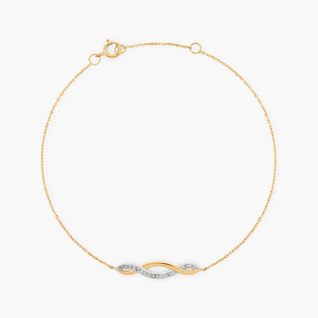 Bracelet Or Jaune Abisai Diamants - Bracelets cha&icirc;nes Femme | Marc Orian