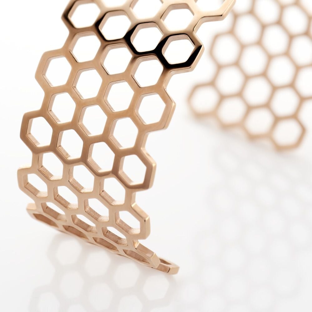 Bracelet Manchette Ouvert Acier Rose Buglose - Bijoux fantaisie Femme | Marc Orian