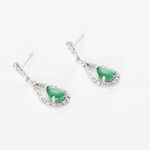 Boucles D'oreilles Pendantes Katiouchka Or Blanc Emeraude Diamants - Boucles d'oreilles mariage Femme | Marc Orian
