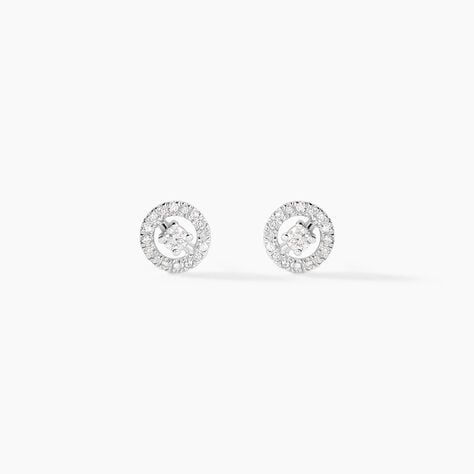 Boucles D'oreilles Puces Domitia Or Blanc Diamant - Puces Femme | Marc Orian