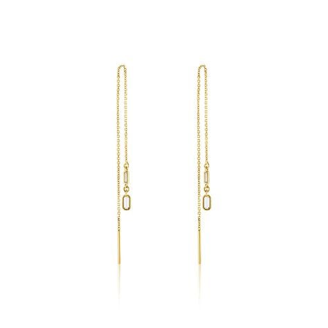 Boucles D'oreilles Or Jaune Mercy Oxyde De Zirconium - Pendantes Femme | Marc Orian