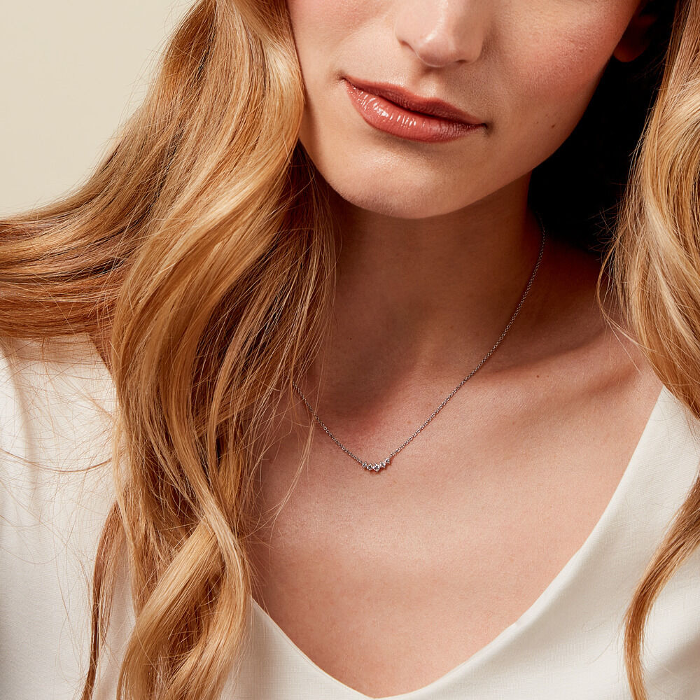 Collier Elinore Argent Blanc Oxyde De Zirconium - Nouveautés Femme | Marc Orian