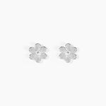 Boucles D'oreilles Puces Niva Argent Blanc - Puces Femme | Marc Orian