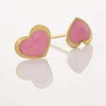 Boucles D'oreilles Puces Coeurs Or Jaune - Puces Enfant | Marc Orian
