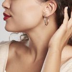 Cr&eacute;oles Argent Blanc Najiha - Cr&eacute;oles Femme | Marc Orian