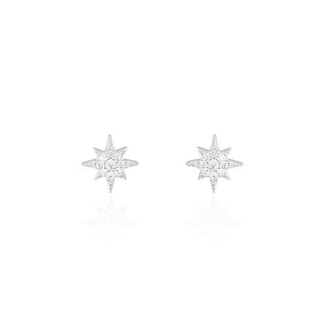 Boucles D'oreilles Puces Layana Argent Blanc Oxyde De Zirconium - Clous d'oreilles Femme | Marc Orian