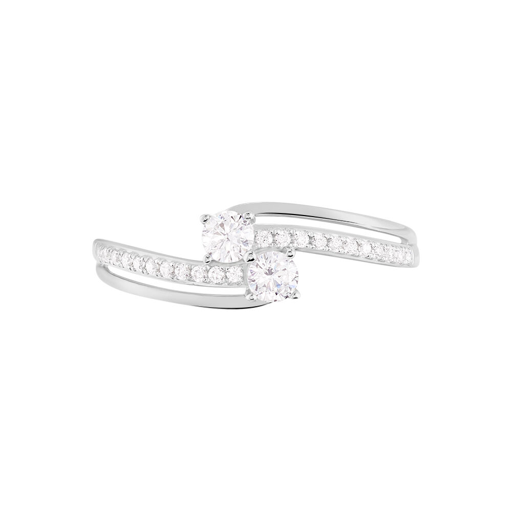 Bague Clarina Or Blanc Oxyde De Zirconium - Bagues avec pierre Femme | Marc Orian