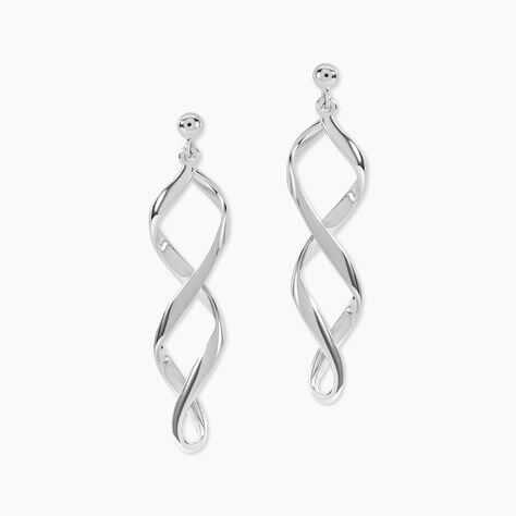 Boucles D'oreilles Pendantes Jolanda Argent Blanc - Pendantes Femme | Marc Orian