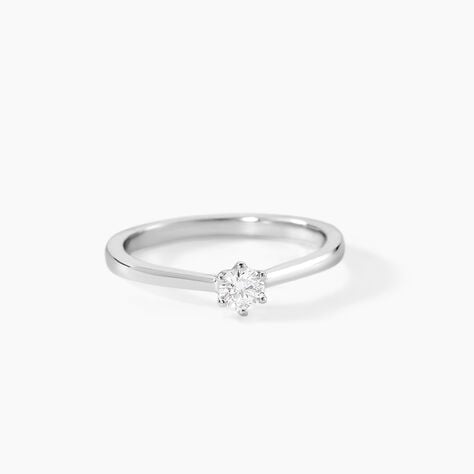 Bague Solitaire Athena Or Blanc Diamant - Parures de mariage Femme | Marc Orian