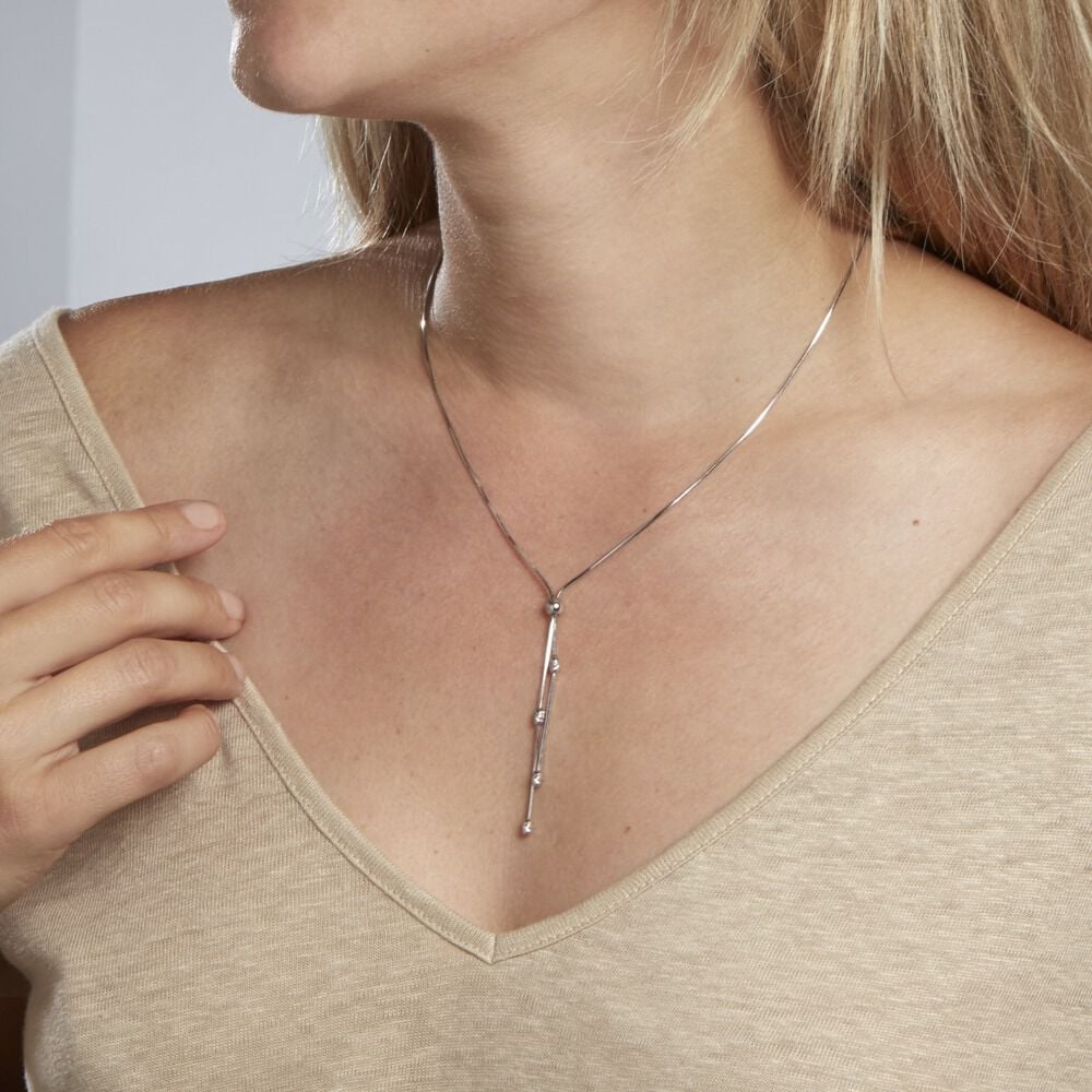 Collier Linda Argent Blanc - Colliers Femme | Marc Orian