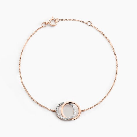 Bracelet Or Rose Tresha Diamants - Bracelets Anneaux Entrelaces Femme | Marc Orian
