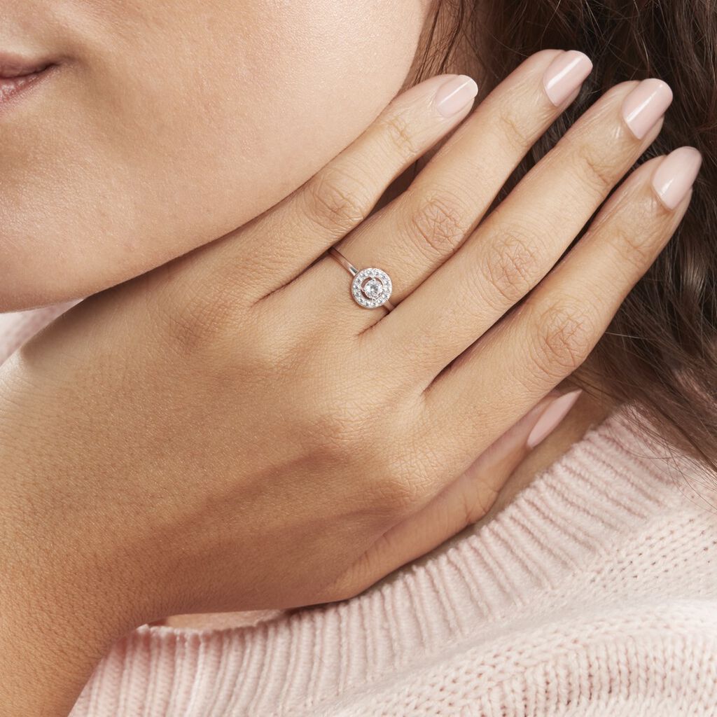 Bague Star Or Blanc Oxyde De Zirconium - Bagues Solitaire Femme | Marc Orian