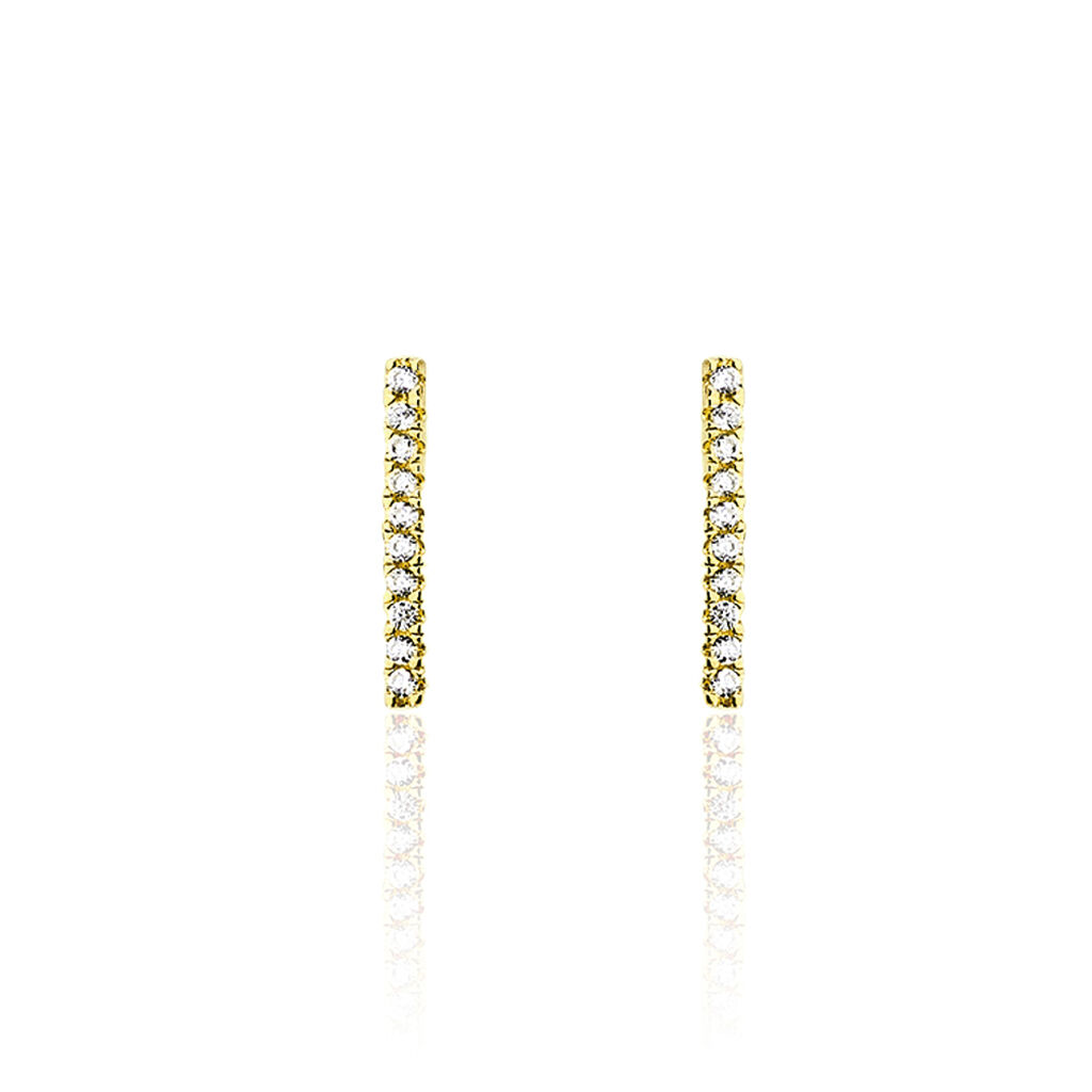 Boucles D'oreilles Pendantes Priscilla Or Jaune Oxyde De Zirconium - Pendantes Femme | Marc Orian