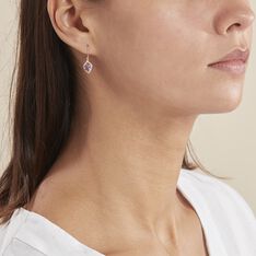 Boucles D'oreilles Pendantes Rosaline Or Jaune Amethyste Et Oxyde - Boucles d'oreilles Pendantes Femme | Marc Orian