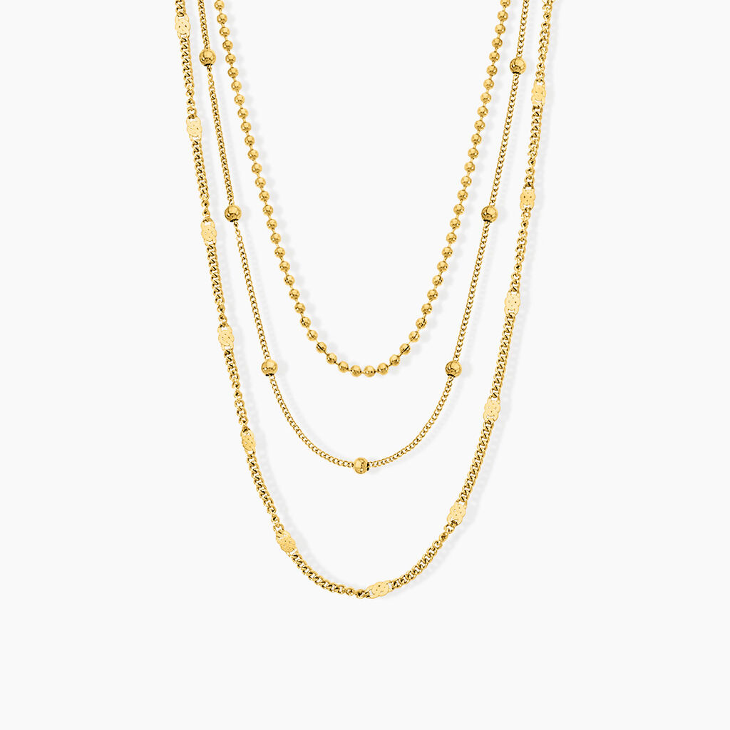 Collier Abigayle Acier Dor&eacute; - Colliers multirangs Femme | Marc Orian