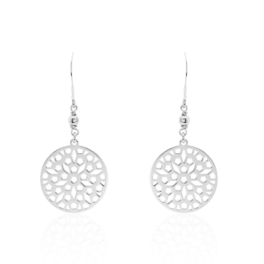 Boucles D'oreilles Pendantes Penelope Argent Blanc - Pendantes Femme | Marc Orian