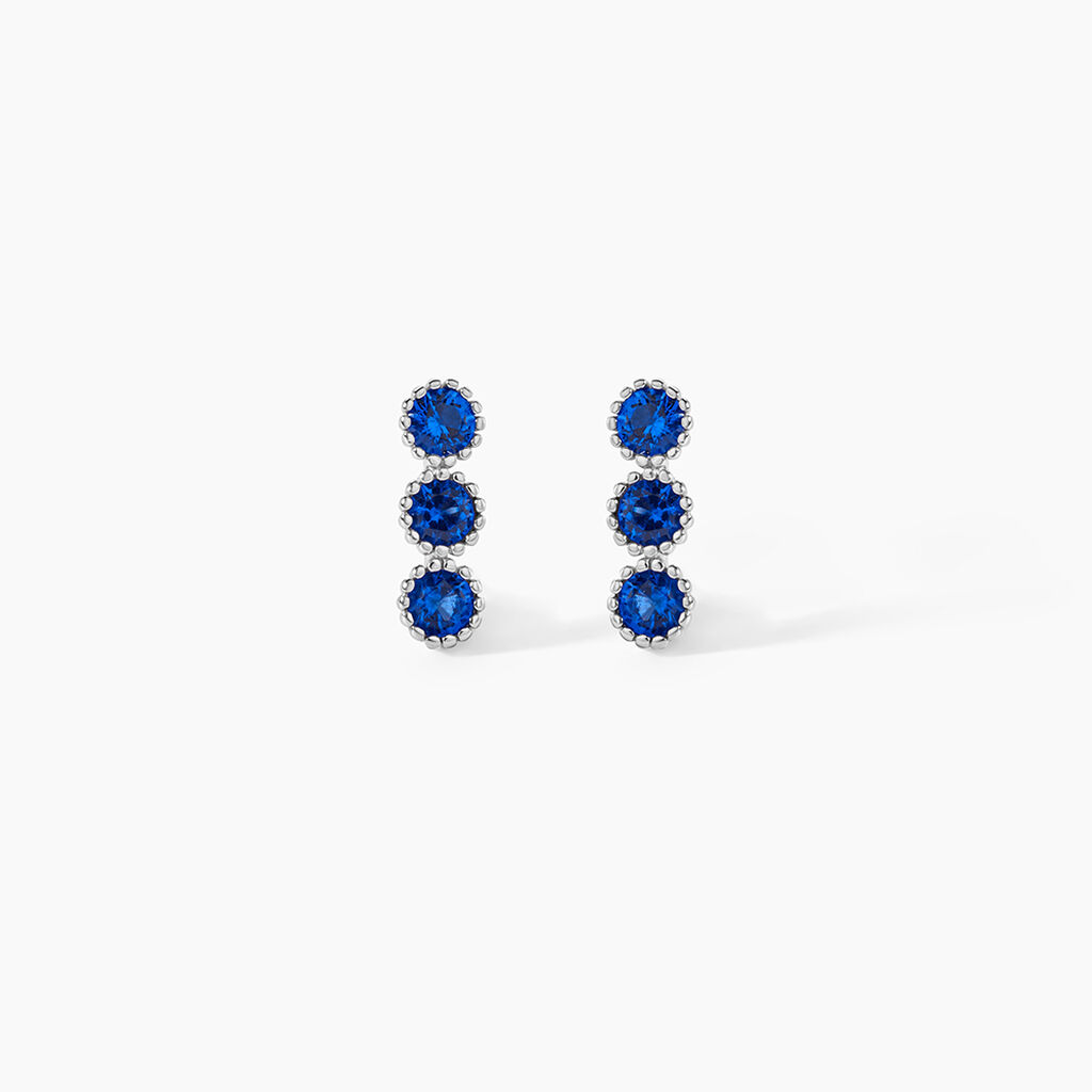Boucles D'oreilles Puces Kasey Argent Blanc Oxyde De Zirconium - Puces Femme | Marc Orian
