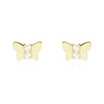 Boucles D'oreilles Puces Evaelle Papillon Or Jaune Oxyde De Zirconium - Puces Femme | Marc Orian