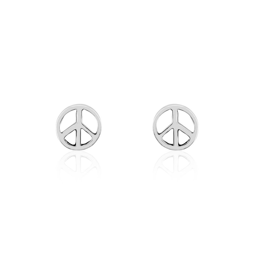 Boucles D'oreilles Puces Bethsabee Argent Blanc - Puces Femme | Marc Orian