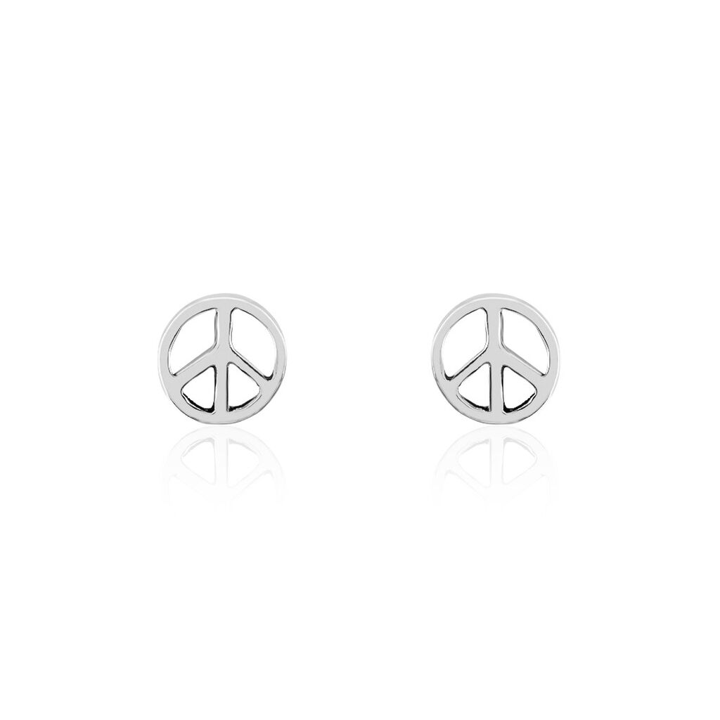Boucles D'oreilles Puces Bethsabee Argent Blanc - Puces Femme | Marc Orian