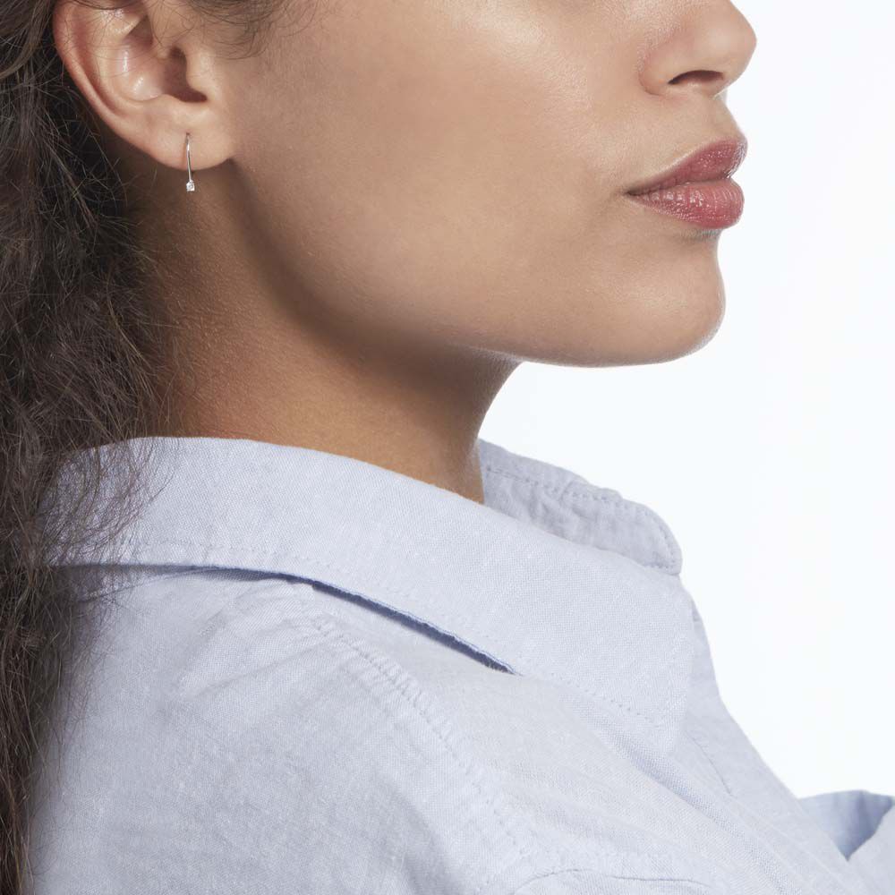 Boucles D'oreilles Pendantes Victoria Or Blanc Diamant -  Famille | Marc Orian