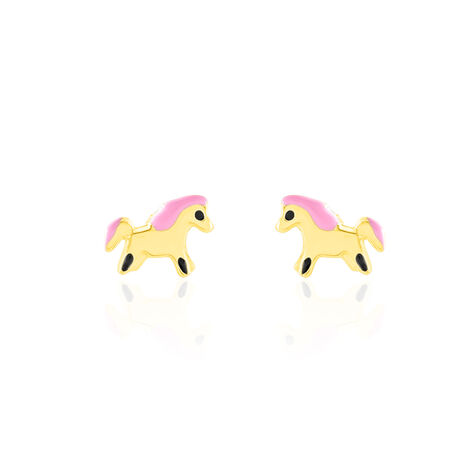 Boucles D'oreilles Puces Heldea Cheval Or Jaune - Clous d'oreilles Enfant | Marc Orian