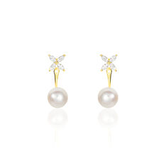 Bijoux D'oreilles Norah Or Jaune Perle De Culture Et Oxyde - Boucles d'oreilles Ear cuffs Femme | Marc Orian