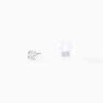 Boucles D'oreilles Puces Eddie Or Blanc Oxyde De Zirconium - Puces Femme | Marc Orian