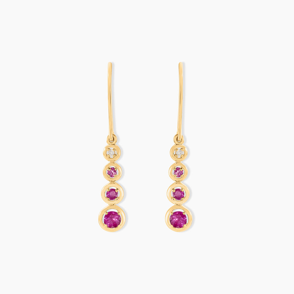 Boucles D'oreilles Pendantes Josephine Or Jaune Rubis - Boucles d'oreilles mariage Femme | Marc Orian
